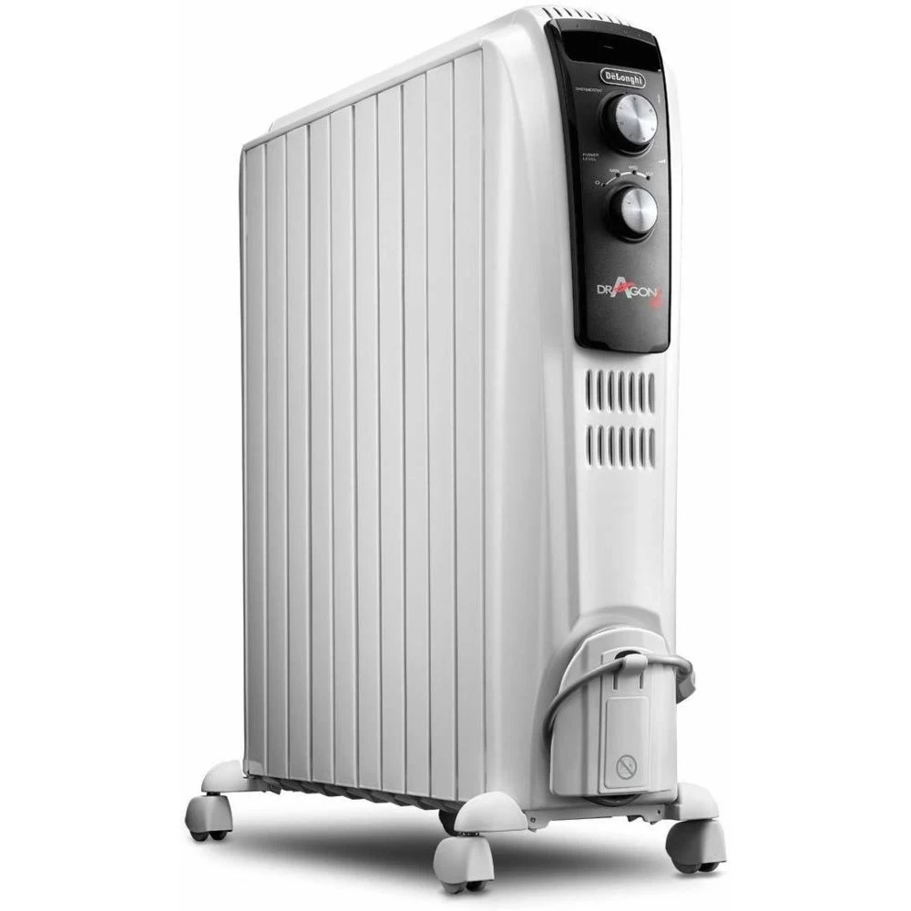 DeLonghi Radiateur Bain D'huile Avec Thermostat Réglable 2500 W Blanc 3 DeLonghi Radiateur Bain D'huile Avec Thermostat Réglable 2500 W Blanc