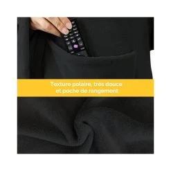 Couverture Polaire Plaid Intégral Avec Manches Et Poche - Enfant Ou A... -Magasin de matériel de chauffage professionnel 875 large 1542797035 poche texture noir