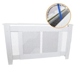 Cache Radiateur Ajustable En MDF Blanc De 140cm à 192cm De Large