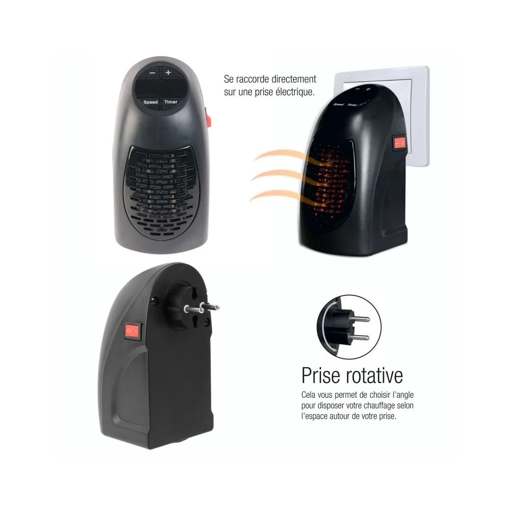Chauffage Soufflant Miniature Direct Secteur - 400W 3 Chauffage Soufflant Miniature Direct Secteur - 400W
