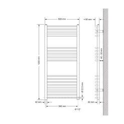 ECD Germany Radiateur Porte Serviettes Mural Radiateur Sèche-serviett... 8 ECD Germany Radiateur Porte Serviettes Mural Radiateur Sèche-serviett... -Magasin de matériel de chauffage professionnel ecd germany radiateur porte serviettes mural radiateur seche serviettes coude 600 x 1200 mm blanc avec connexion laterale 9040479 23559033 1140x1140