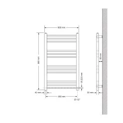 ECD Germany Radiateur Sèche-serviettes électrique 600 X 800 Mm Barre... -Magasin de matériel de chauffage professionnel ecd germany radiateur seche serviettes electrique 600 x 800 mm barre droite blanche 300w 9040821 23560559 1140x1140