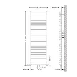ECD Germany Radiateur Sèche-Serviettes Sahara - 500 X 1500 Mm - Anthr... -Magasin de matériel de chauffage professionnel ecd germany radiateur seche serviettes sahara 500 x 1500 mm anthracite courbe avec raccordement central radiateur seche serviette pour salle de bain 9040593 23559543 1140x1140