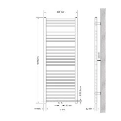 ECD Germany Sahara Radiateur Sèche-serviettes - 600 X 1500 Mm - Blanc... -Magasin de matériel de chauffage professionnel ecd germany sahara radiateur seche serviettes 600 x 1500 mm blanc courbe avec raccordement central 9040295 23558207 1140x1140