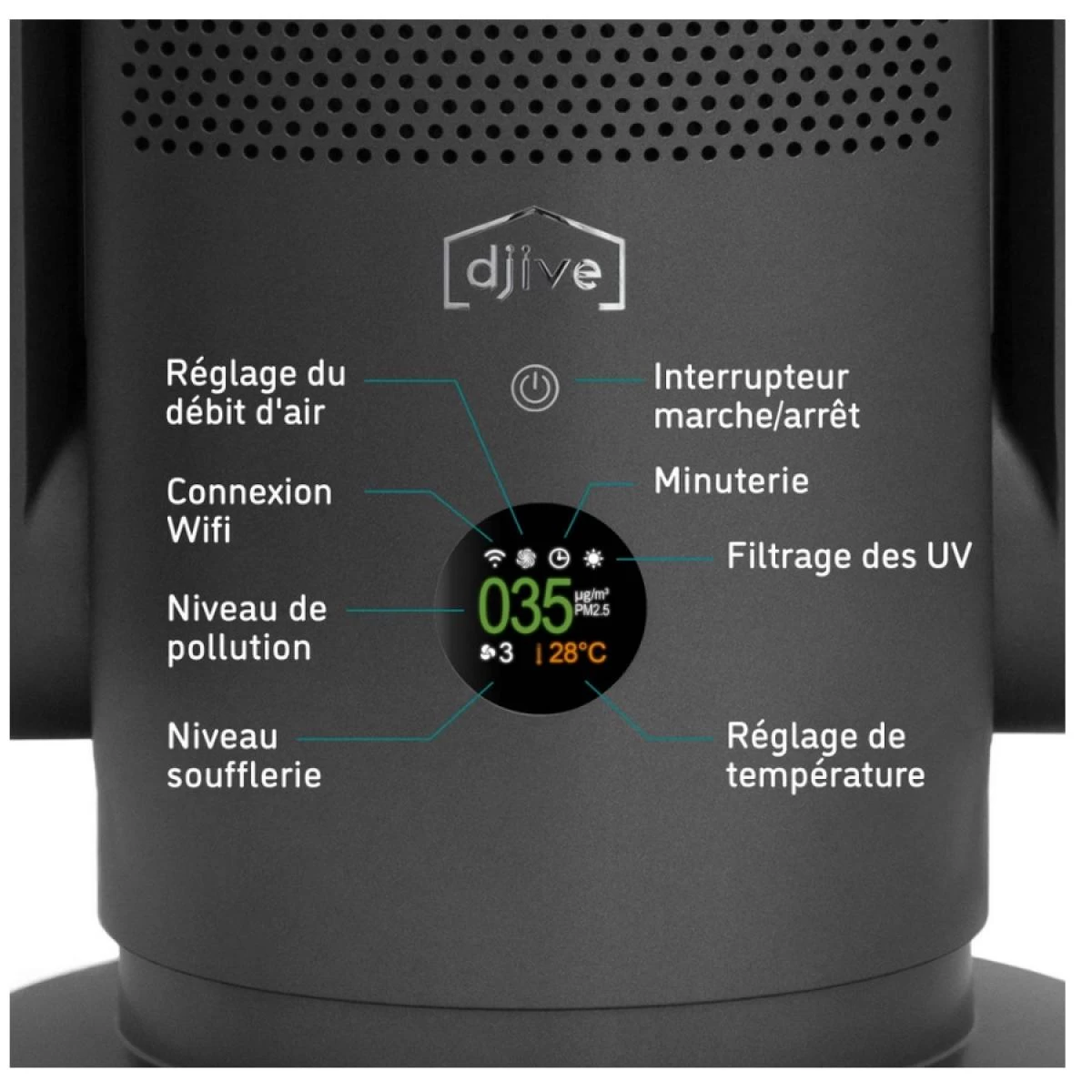 Purificateur D'air 25m² - DJ50017 - DJIVE 5 Purificateur D'air 25m² - DJ50017 - DJIVE – Image 3