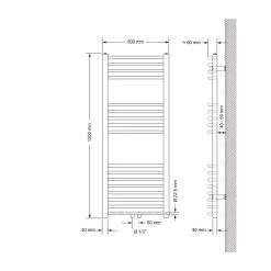 Radiateur De Chauffage Sèche Serviettes Baignoire Chrome En Blanc 500... -Magasin de matériel de chauffage professionnel radiateur de chauffage seche serviettes baignoire chrome en blanc 500 x 1200 mm 9039899 23556497 1140x1140