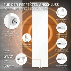 Radiateur De Salle De Bain 1800x452 Mm Blanc Avec Sol Garniture De Rac... -Magasin de matériel de chauffage professionnel radiateur de salle de bain 1800x452 mm blanc avec sol garniture de raccordement ml design 13737490 37916058 1140x1140