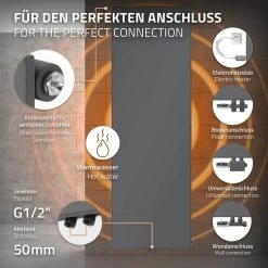 Radiateur De Salle De Bain 1800x604 Mm Anthracite Avec Garniture De Ra... -Magasin de matériel de chauffage professionnel radiateur de salle de bain 1800x604 mm anthracite avec garniture de raccordement universelle ml design 13737700 37917094 1140x1140