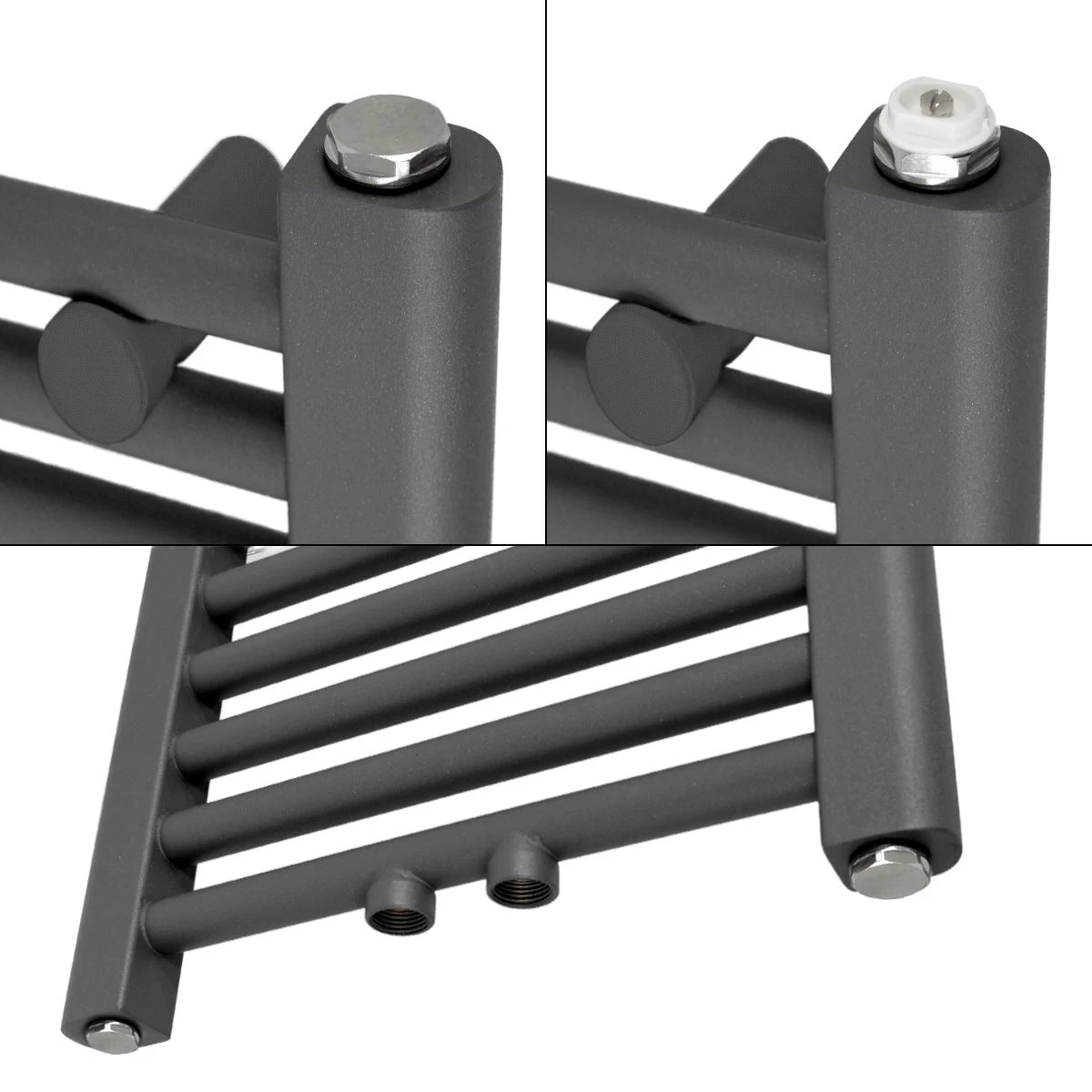 Radiateur De Salle De Bain Sahara 750 X 1500 Mm Anthracite Courbe Avec... 4 Radiateur De Salle De Bain Sahara 750 X 1500 Mm Anthracite Courbe Avec... – Image 2