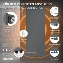 Radiateur De Salle De Bains 1600x604 Mm Anthracite Avec Garniture De R... -Magasin de matériel de chauffage professionnel radiateur de salle de bains 1600x604 mm anthracite avec garniture de raccordement murale ml design 13737606 37916624 1140x1140