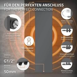 Radiateur De Salle De Bains 1800x452 Mm Anthracite Avec Garniture De R... -Magasin de matériel de chauffage professionnel radiateur de salle de bains 1800x452 mm anthracite avec garniture de raccordement murale ml design 13737412 37915676 1140x1140