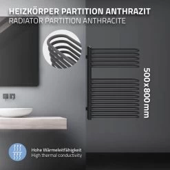 Radiateur De Salle De Bains 500x800 Mm Anthracite ML-Design -Magasin de matériel de chauffage professionnel radiateur de salle de bains 500x800 mm anthracite ml design 13737394 37915582 1140x1140