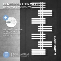 Radiateur De Salle De Bains Leon 600x1600 Mm Blanc Avec Sol Garniture ... 8 Radiateur De Salle De Bains Leon 600x1600 Mm Blanc Avec Sol Garniture ... -Magasin de matériel de chauffage professionnel radiateur de salle de bains leon 600x1600 mm blanc avec sol garniture de raccordement 13737436 37915792 1140x1140
