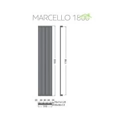 Radiateur Design Vertical MARCELO 31x180 Cm En Chrome -Magasin de matériel de chauffage professionnel radiateur design vertical marcelo 31x180 cm en chrome 2