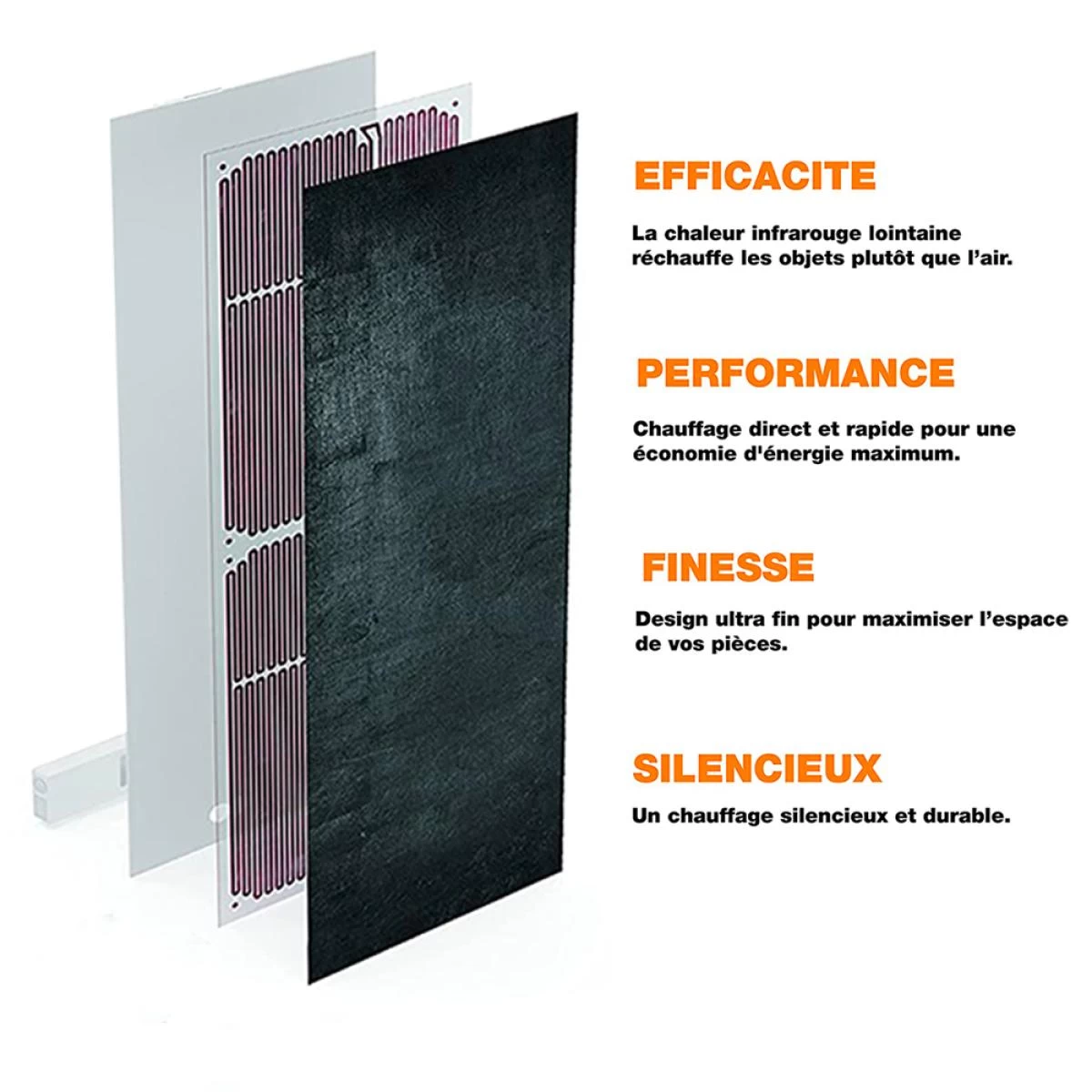 Radiateur électrique Plat Avec Thermostat Panneau Rayonnant En Pierre... 6 Radiateur électrique Plat Avec Thermostat Panneau Rayonnant En Pierre... – Image 4