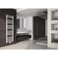 Radiateur Sècheserviettes Ares Raccordement Central 710W Blanc H 146...
