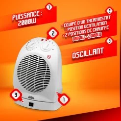 Radiateur Soufflant 2000W Oscillant Avec Thermostat - Warm Tech 6 Radiateur Soufflant 2000W Oscillant Avec Thermostat - Warm Tech -Magasin de matériel de chauffage professionnel radiateur soufflant 2000w oscillant avec thermostat warm tech 11819828 31246982 1140x1140