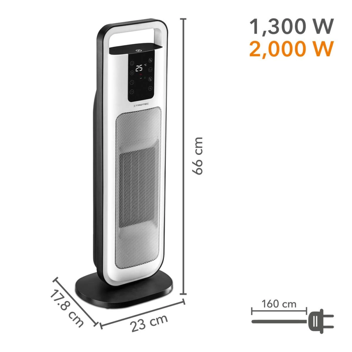TROTEC Chauffage D'appoint Radiateur Soufflant Céramique Tour TFC 21 ... 5 TROTEC Chauffage D'appoint Radiateur Soufflant Céramique Tour TFC 21 ... – Image 3