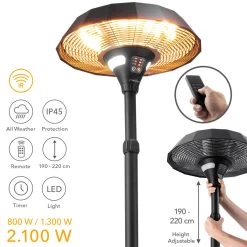 TROTEC Parasol Chauffant Design IRS 2110, Chaleur à 360°, 2100 W, Ch... -Magasin de matériel de chauffage professionnel trotec parasol chauffant design irs 2110 12235914 1009096 96 1140x1140