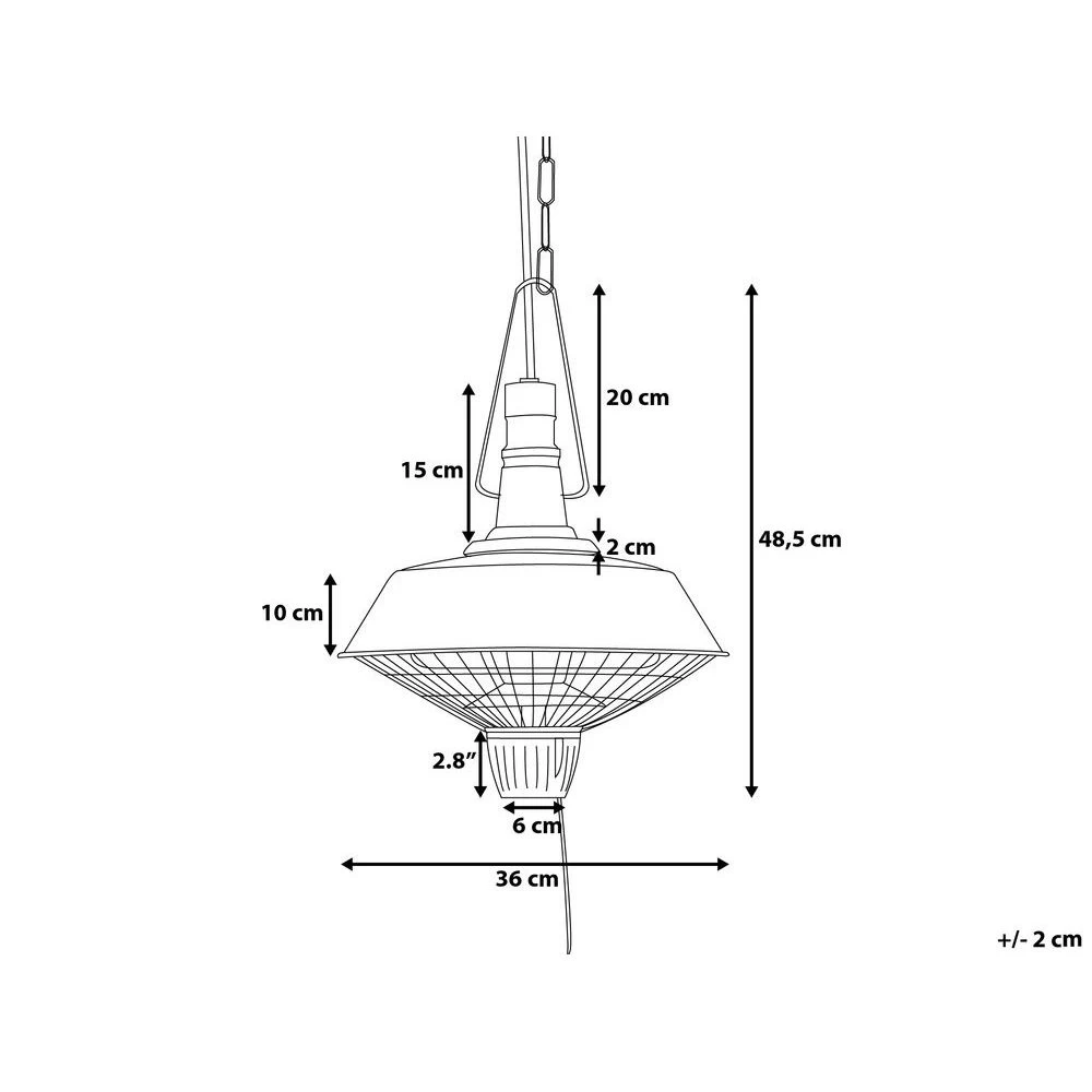 Chauffage De Terrasse électrique En Acier Noir AMIATA 5 Chauffage De Terrasse électrique En Acier Noir AMIATA – Image 3