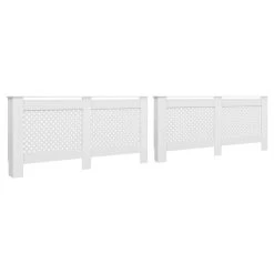 VidaXL Cache-radiateurs 2 Pcs Blanc 152x19x81,5 Cm MDF